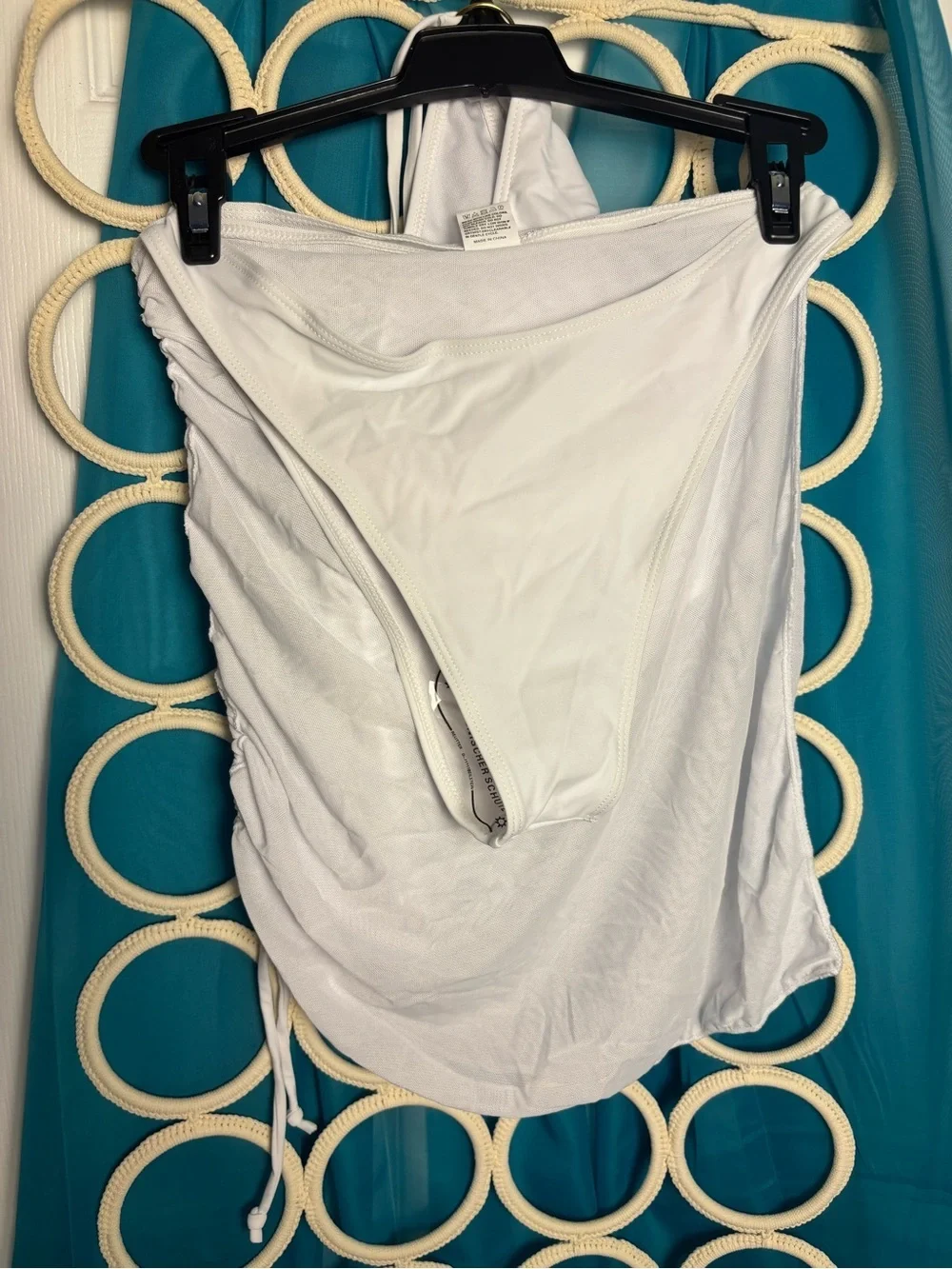 White Halter Bikini Top and Cover-Up Set Medium NWOT